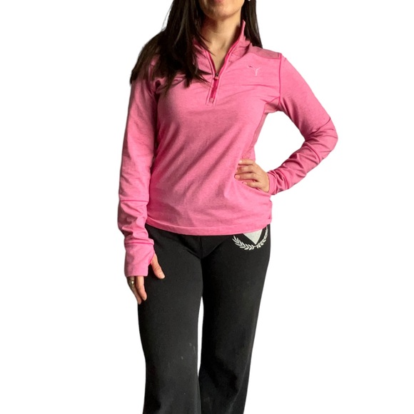 Puma Women's Pink Athletic Track Pullover Top with Thumb holes, Size Medium - Picture 16 of 16